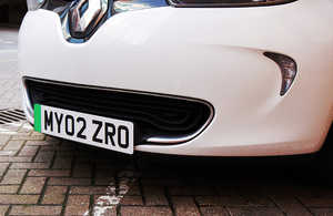 green number plate on a Renault Zoe
