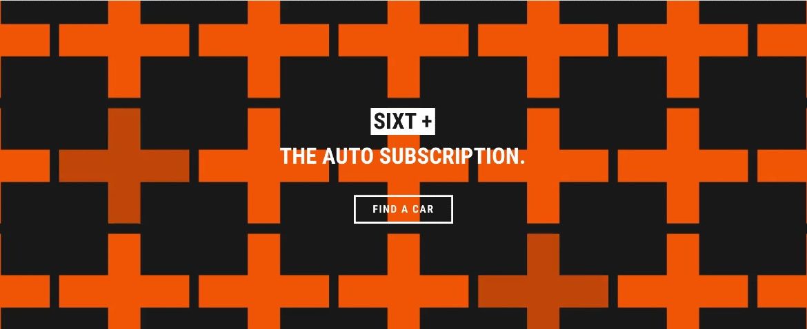 Sixt welcome screen