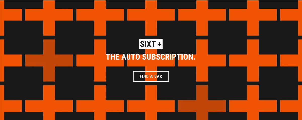Sixt welcome screen