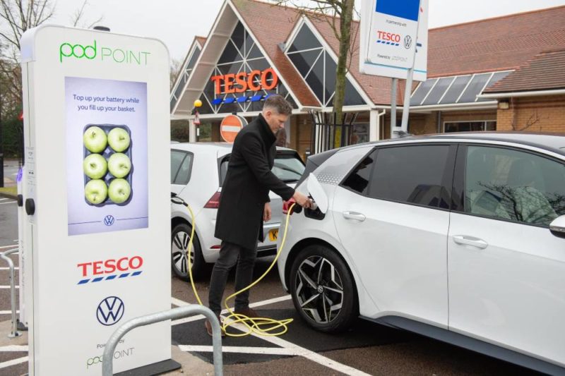 VW ID.3 charging up at the Potters Bar Tesco store 1000px