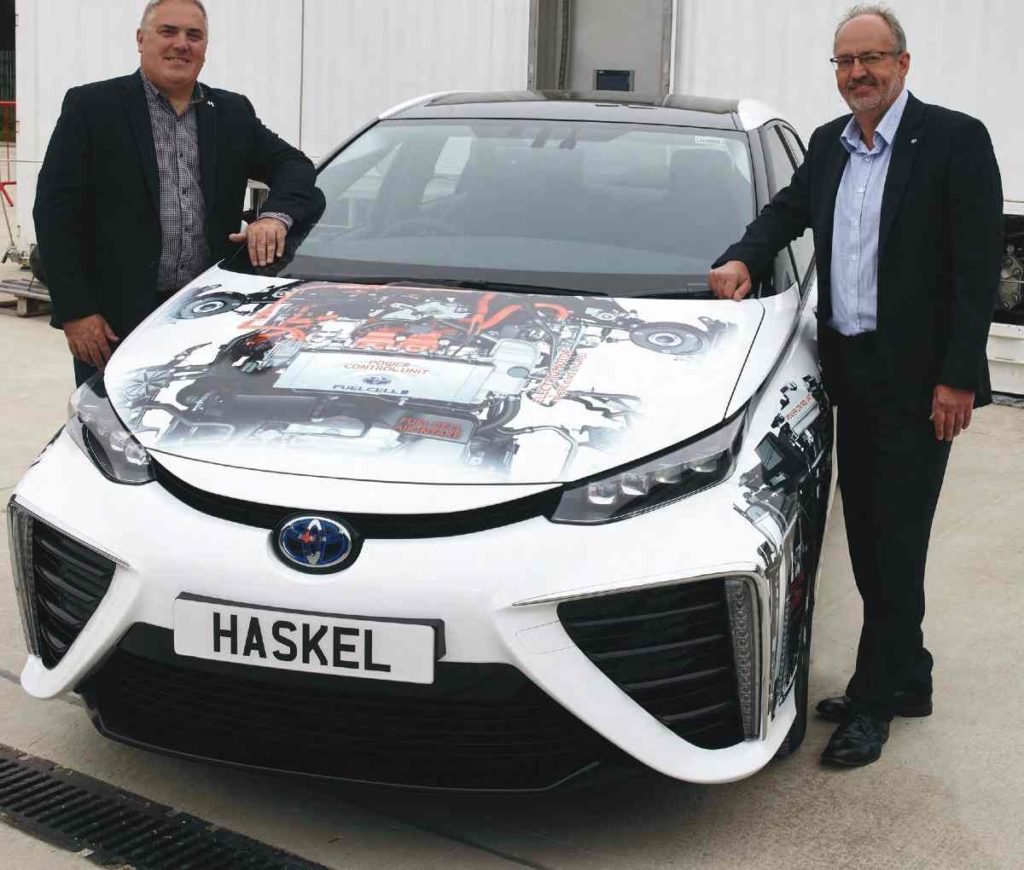 Jon Hunt and Darran Haskell with Toyota Mirai