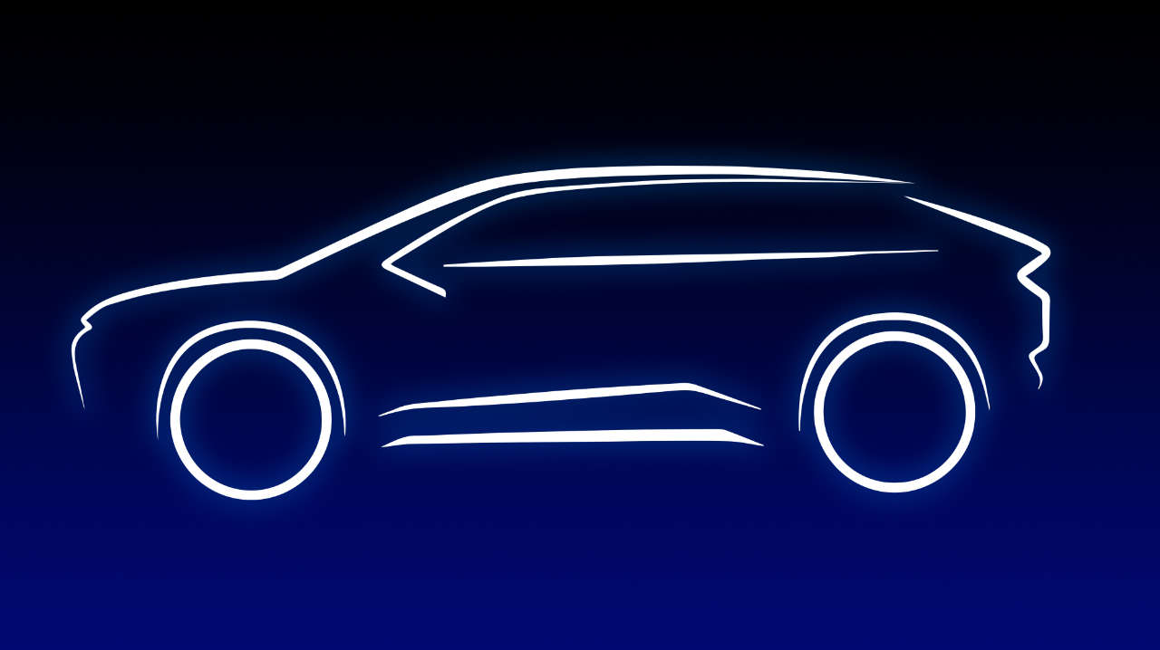New Toyota battery electric SUV silhouette