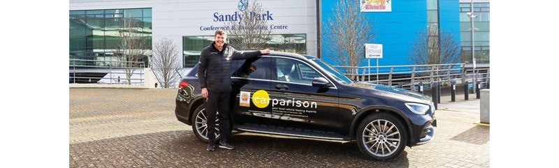 Rob Baxter Exeter Chiefs with Carparison sponsored Mercedes GLC