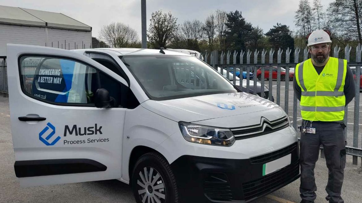 Rick Farrell, Site Supervisor at Musk Process Services, with one of the electric vans