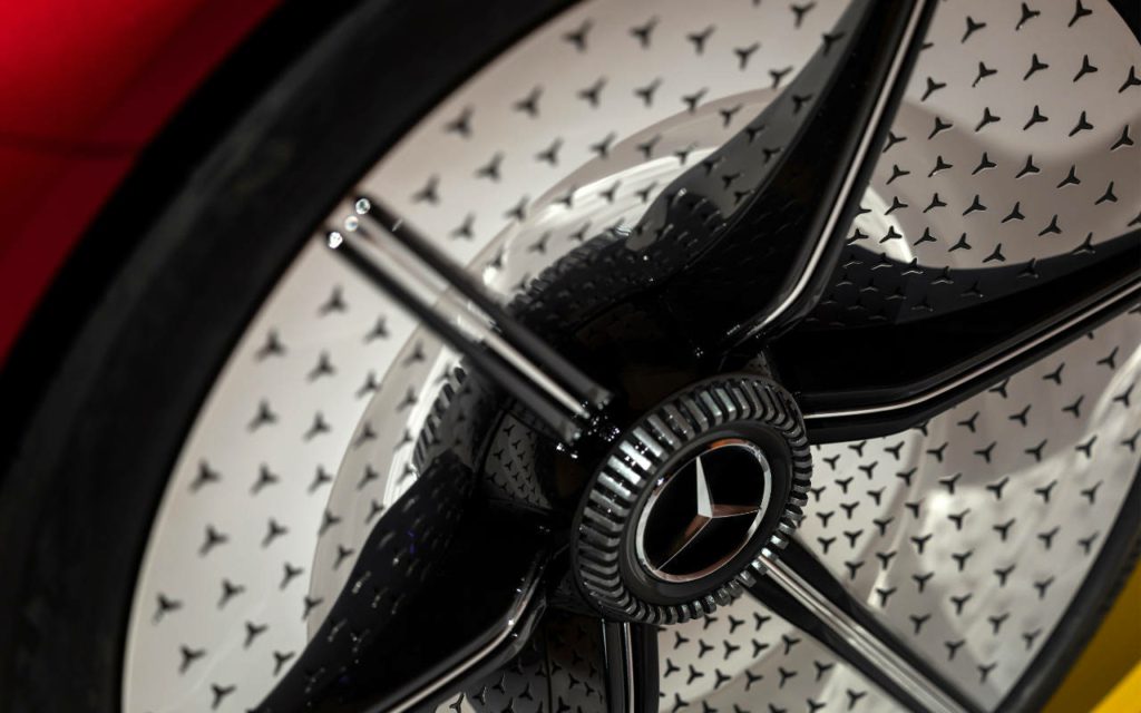Mercedes logo on a wheel