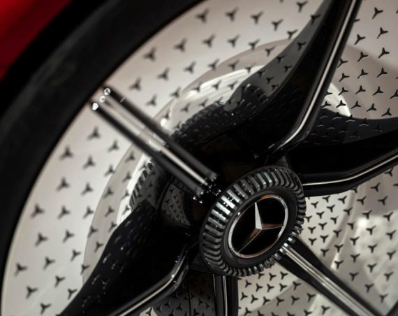 Mercedes logo on a wheel