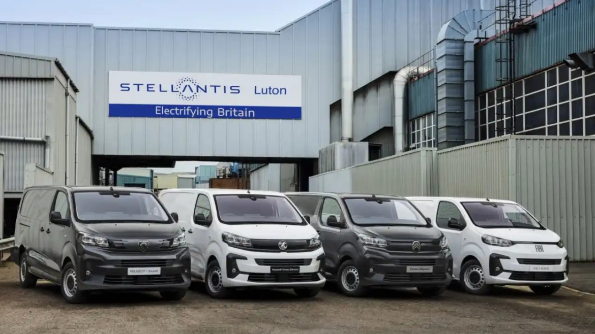 Stellantis electric vans at Luton